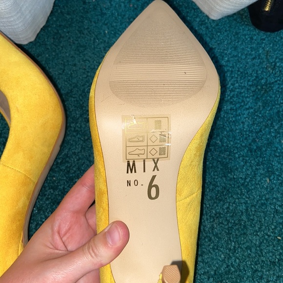 Bright Yellow Pointed Toe Heels - Picture 5 of 6